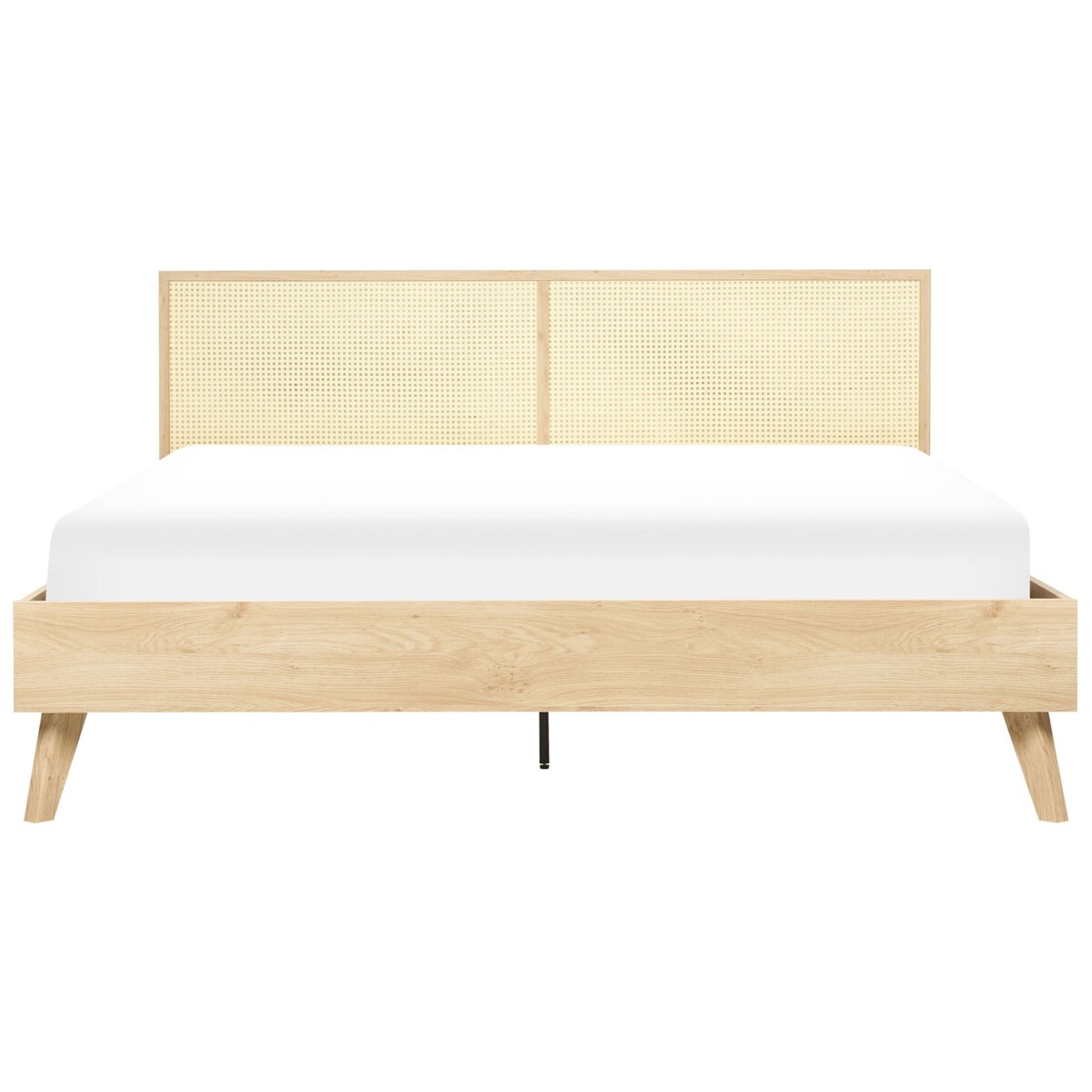 Łóżko rattanowe 180 x 200 cm jasne drewno MONPAZIER