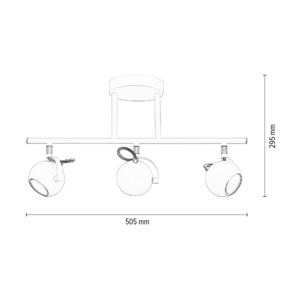 Lampa Sufitowa BRITOP Lighting 3xGU10 50W Kompozycja Chromu i Bieli w Klasycznym Designie, 1 szt.