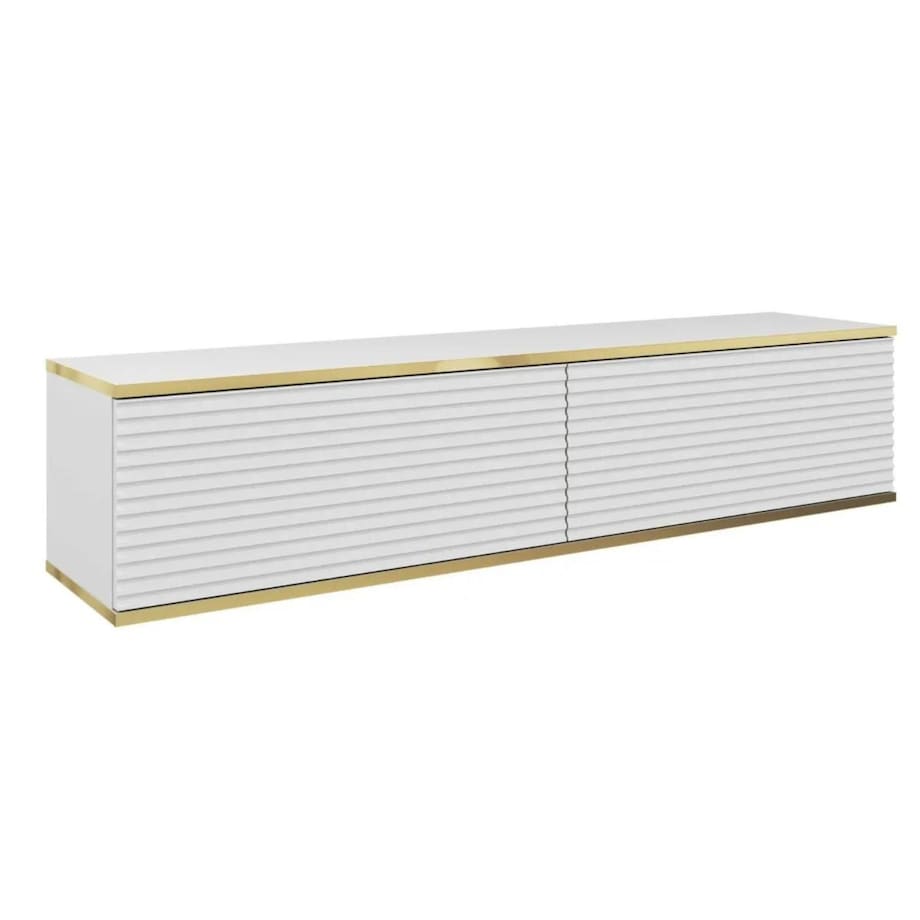 Szafka RTV KARL 3D 135cm wisząca/stojąca biały mat