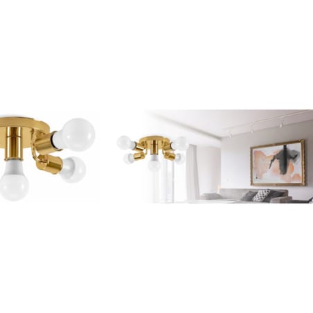 Lampa Sufitowa Reflektor Metalowa Round Gold 5