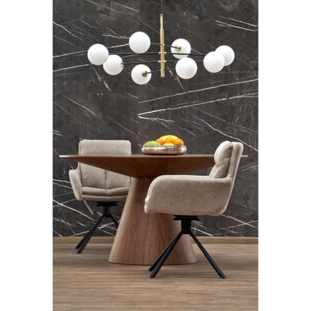 STÓŁ OKRĄGŁY Obituar 136 cm ORZECHOWY 4-5 osobowy