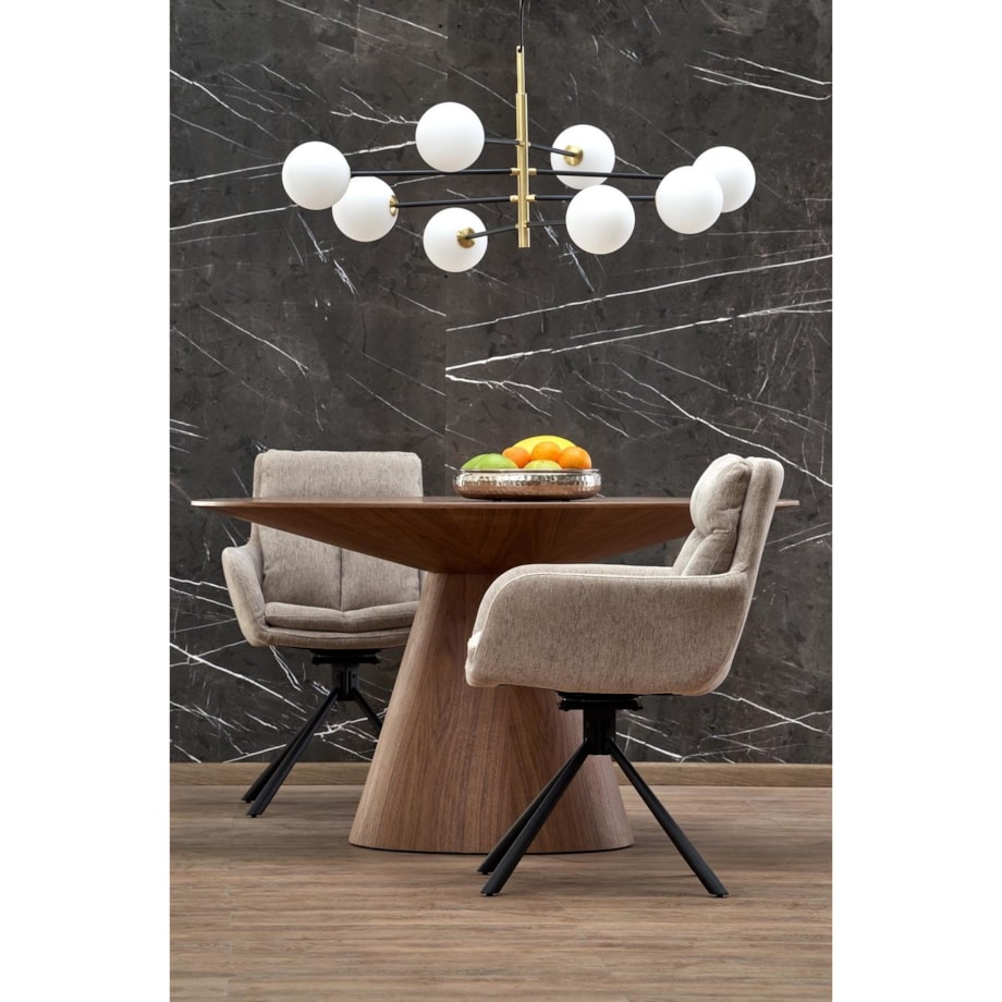 STÓŁ OKRĄGŁY Obituar 136 cm ORZECHOWY 4-5 osobowy