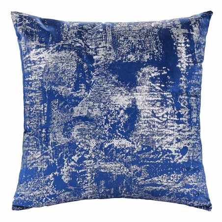 Poszewka dekoracyjna 40x40 ciemno niebieska z srebrnym nadrukiem