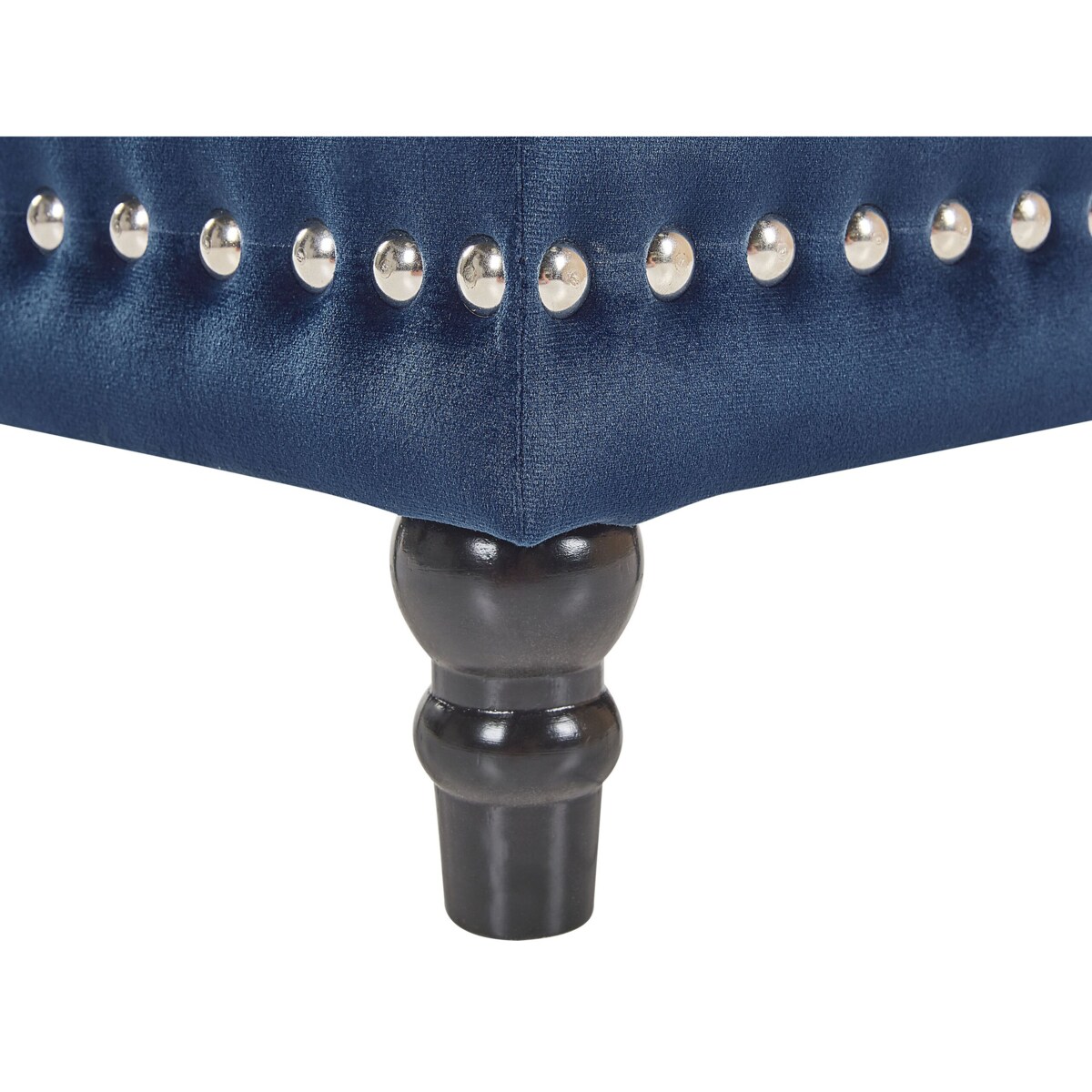 Puf ze schowkiem welurowy ciemnoniebieski LORETTO