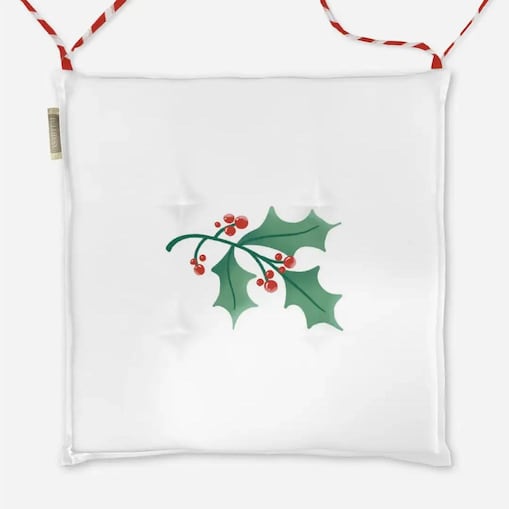 Poduszka świąteczna na krzesło - Minimalistyczna jemioła