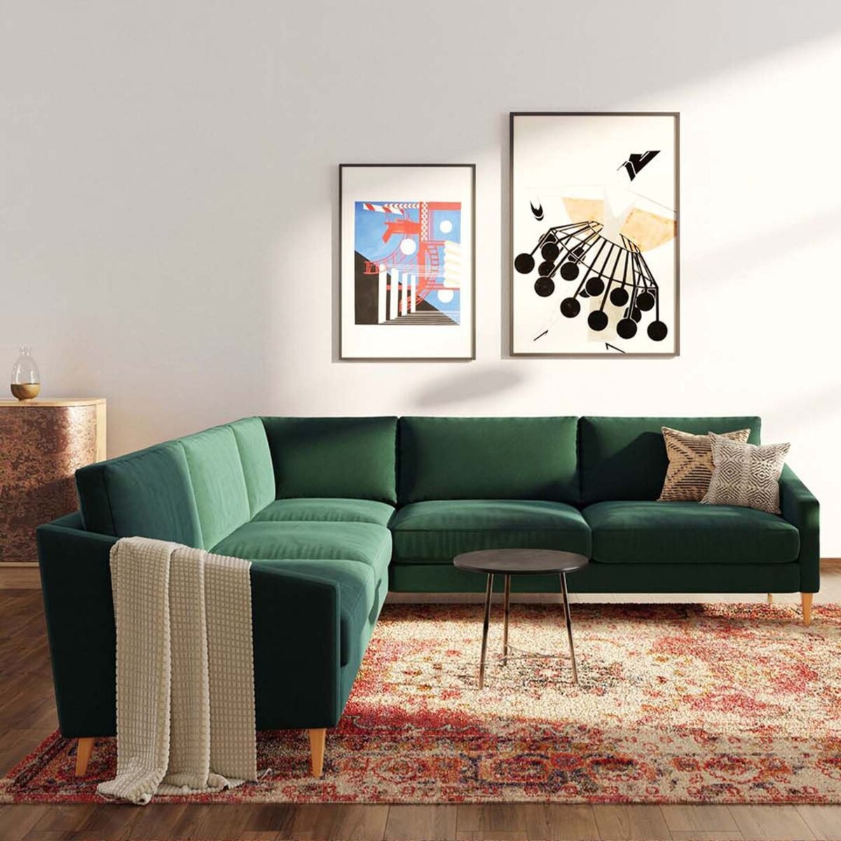 Karoto sofa narożna uniwersalna Ciemnozielona