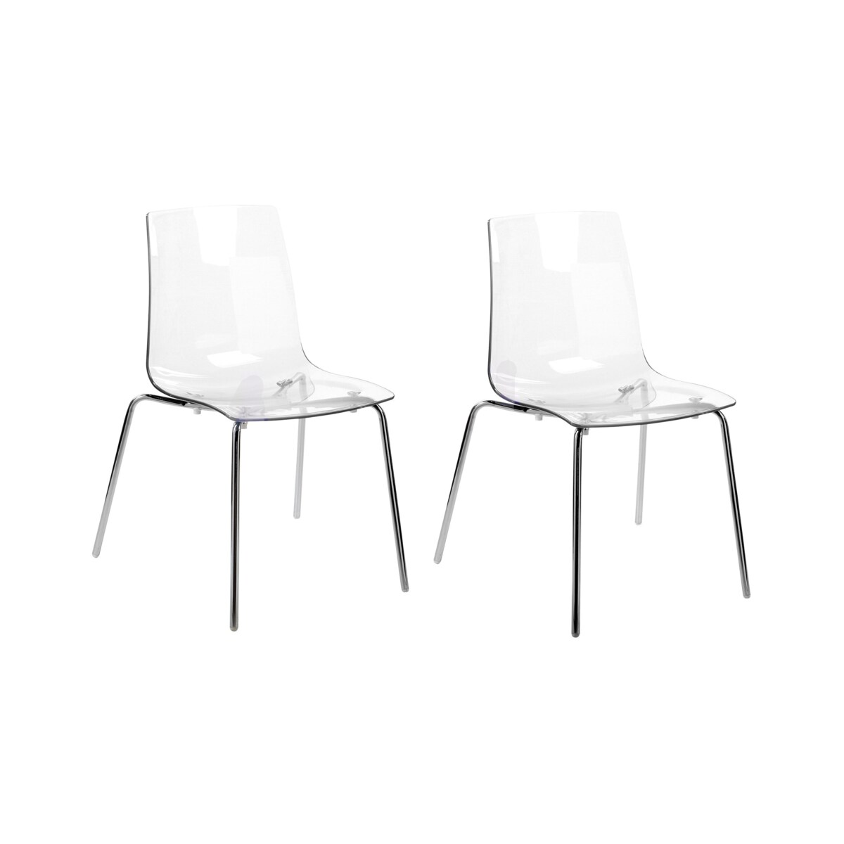 Zestaw 2 krzeseł do jadalni przezroczysty SILERTON