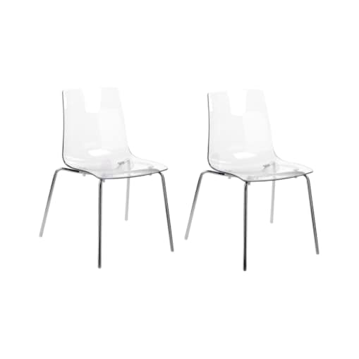 Zestaw 2 krzeseł do jadalni przezroczysty SILERTON