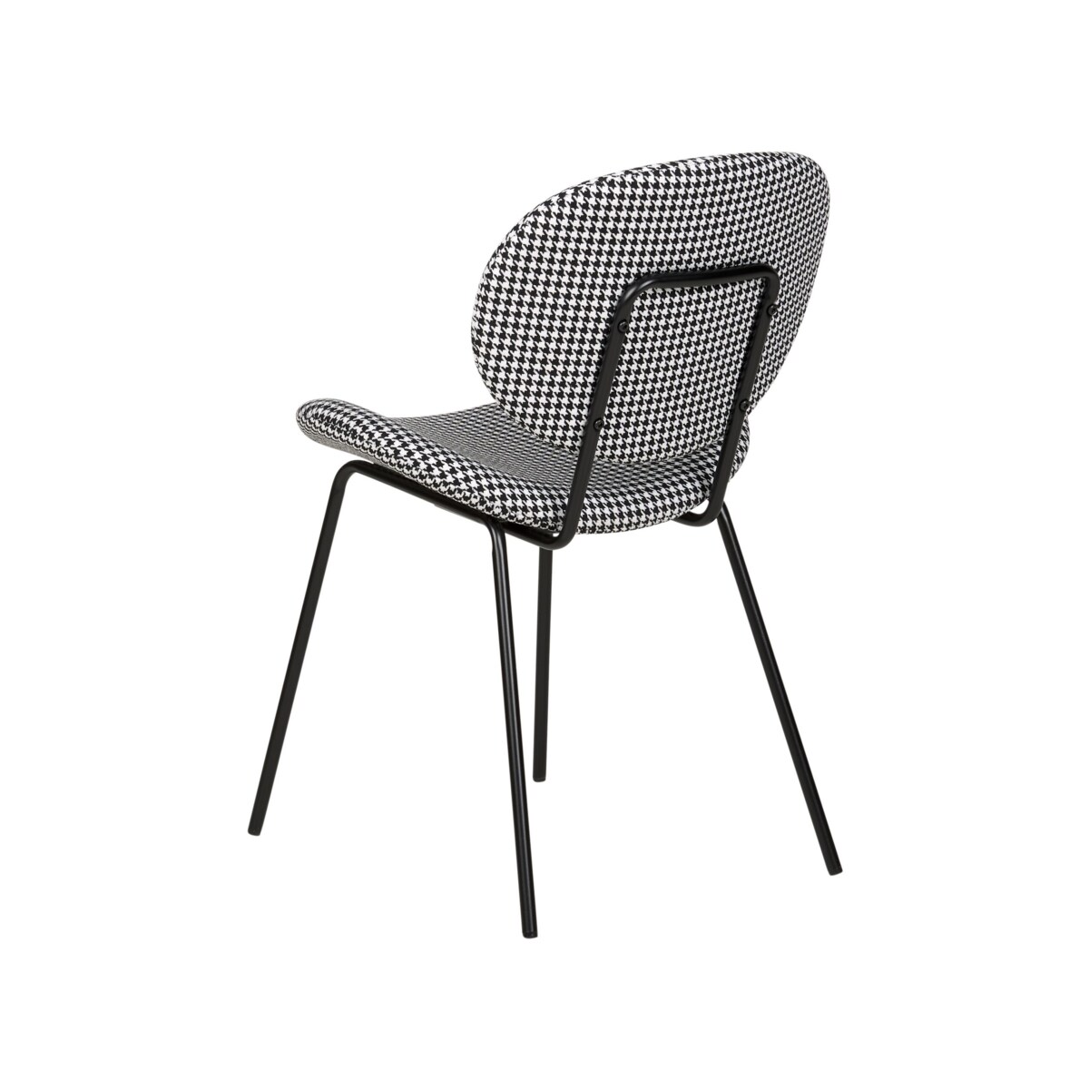 Zestaw 2 krzeseł do jadalni czarno-biały LUANA