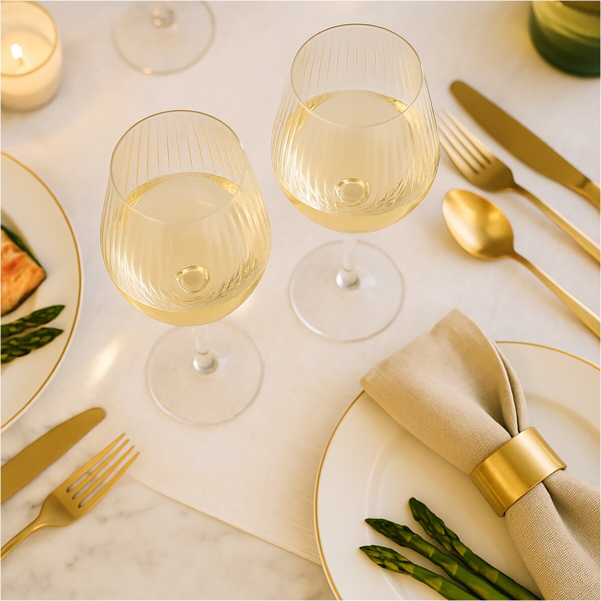 4X Kieliszki Do Wina Szampana Szklanki Eleganckie Szklane 500 Ml Zestaw