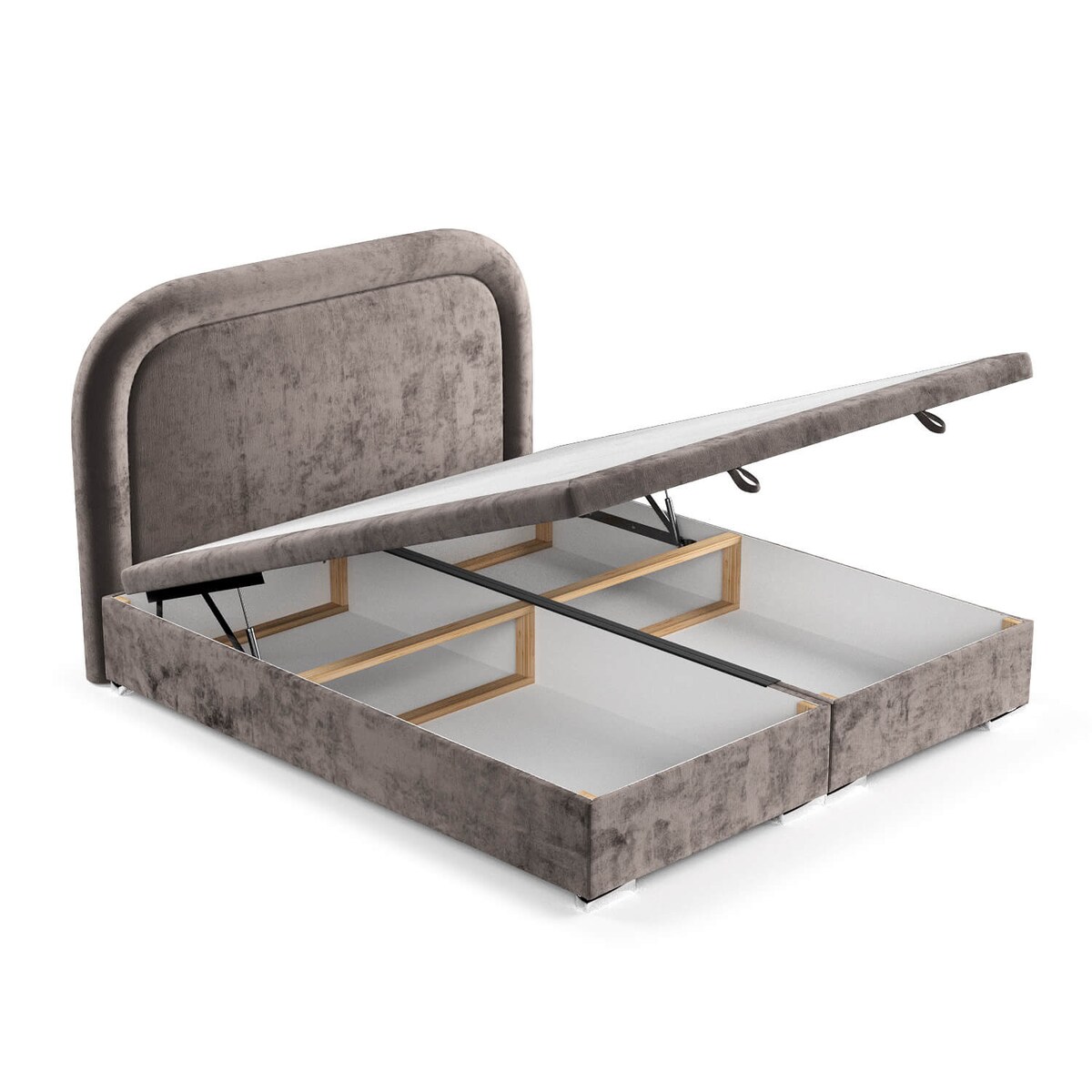 Łóżko tapicerowane HARMONY 180x200 z pojemnikiem, Brązowy, tkanina Lotta 39