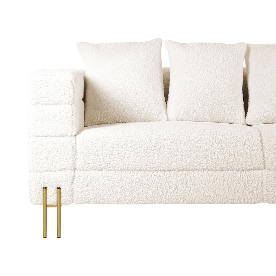 Sofa 3-osobowa boucle biała GRANNA
