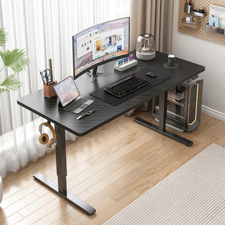 Biurko Elektryczne Czarne 160x80 Regulowane 72-118 cm