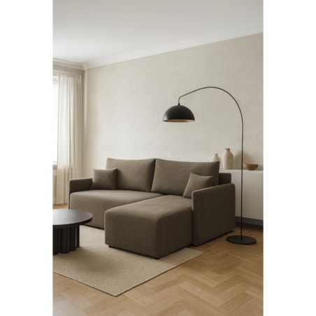 Narożnik z funkcją spania VALIA i pojemnikiem na pościel, kolor taupe