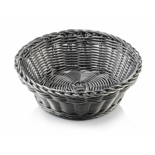 SINO Koszyk okrągły 20xh7cm polirat szary