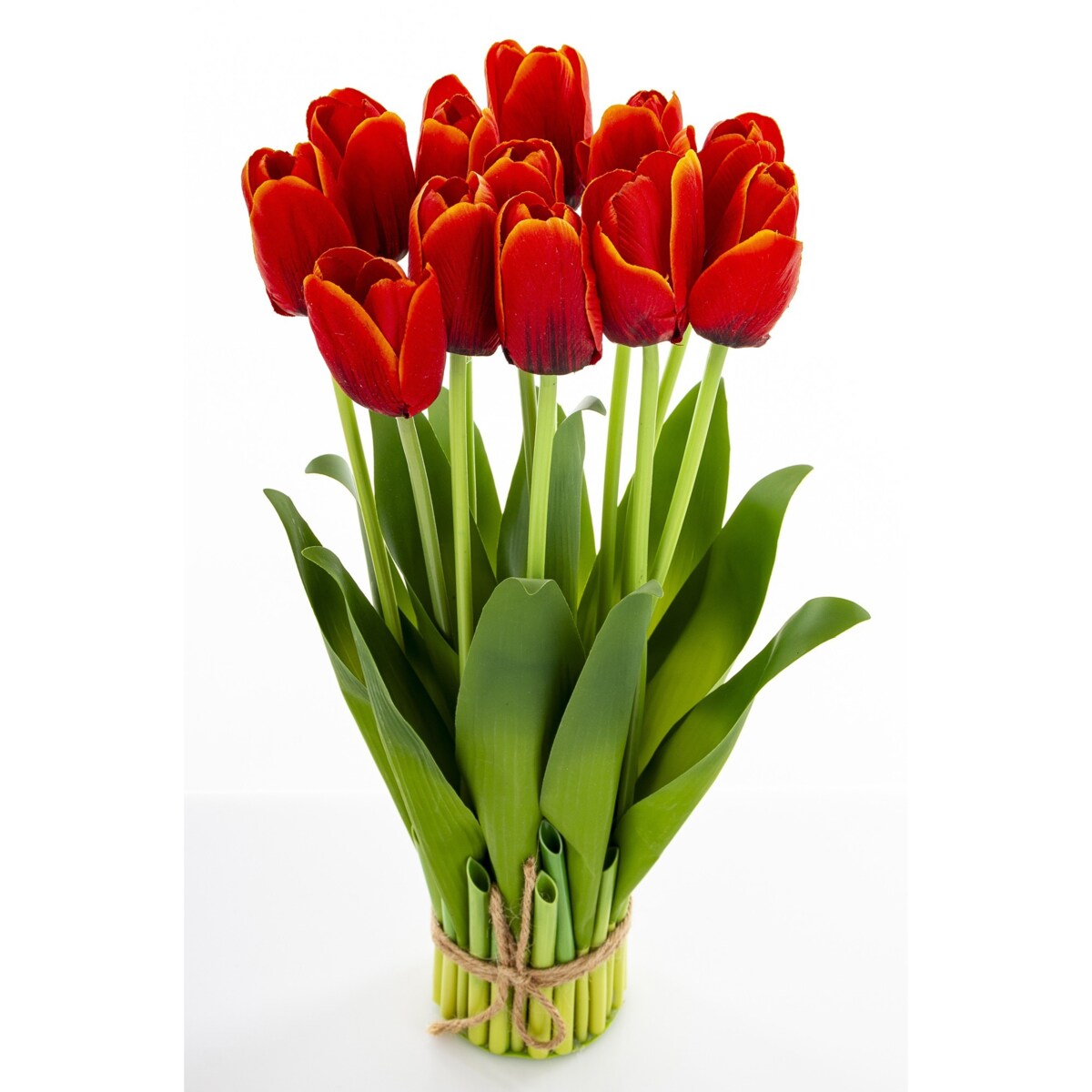 Dekoracja - bukiet sztucznych kwiatów 38x16x16 cm TULIPANY czerwone