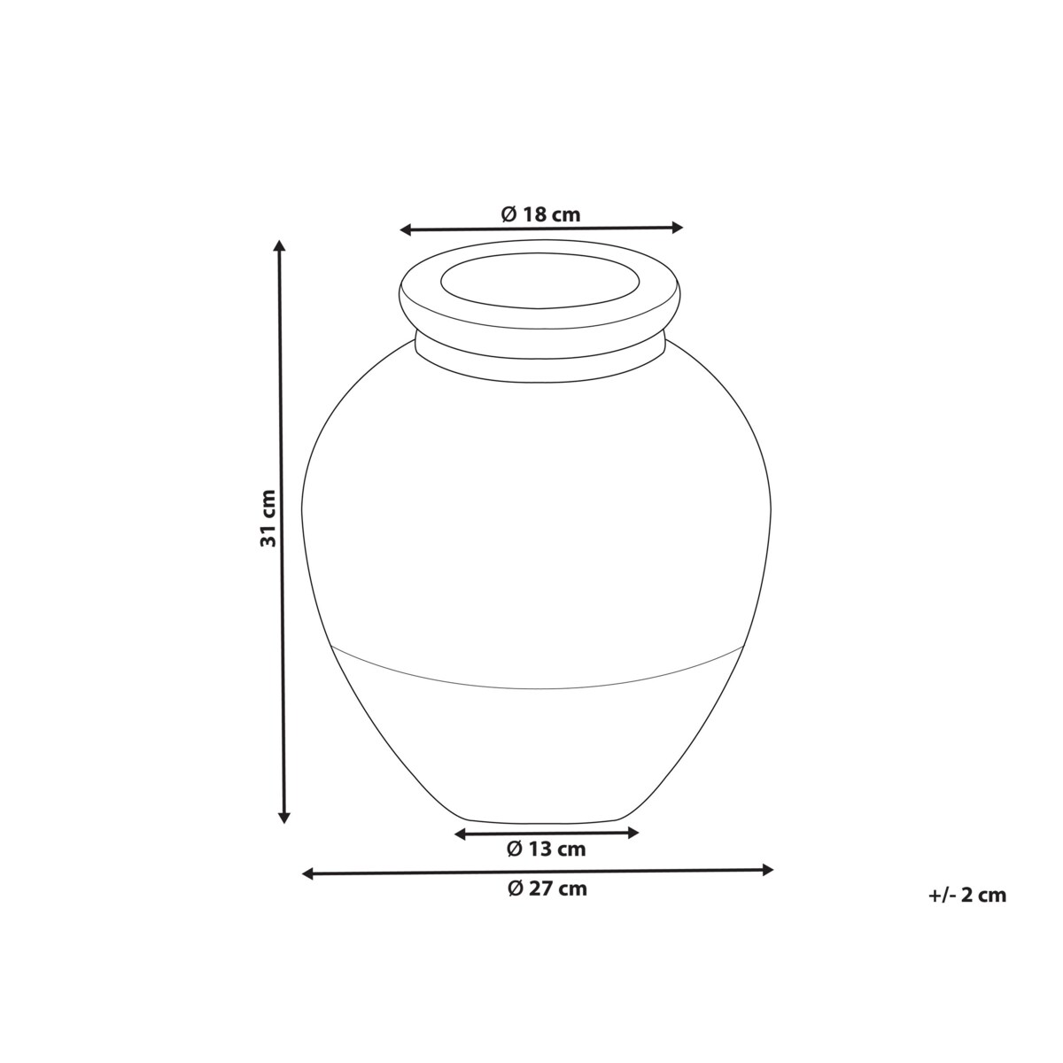 Wazon dekoracyjny z terakoty 31 cm czarno-różowy DAULIS