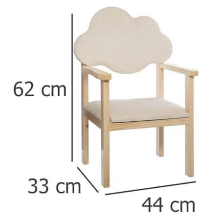 Krzesło dziecięce z oparciem w kształcie chmurki