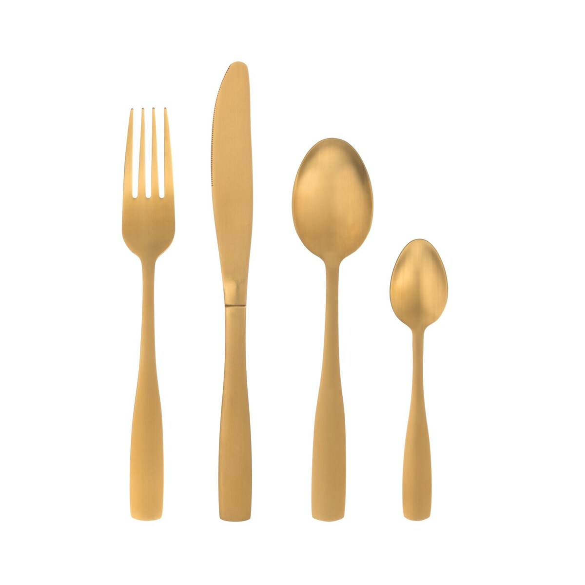Komplet złotych sztućców, dla 4 osób