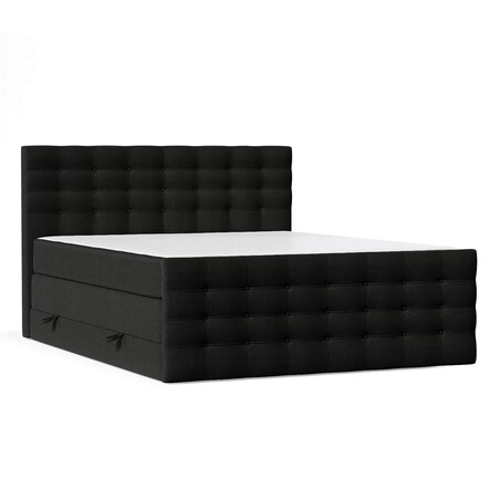 Łóżko kontynentalne STATE 180x200 z pojemnikiem, Czarny, tkanina Megan 368