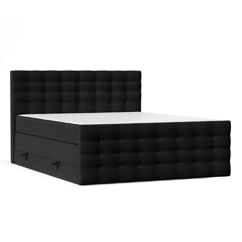 Łóżko kontynentalne STATE 180x200 z pojemnikiem, Czarny, tkanina Megan 368