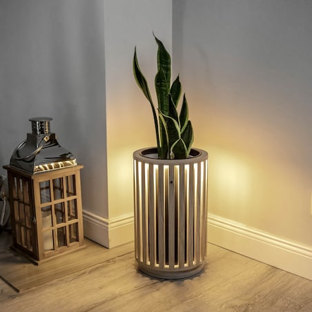 Dębowa donica z lameli DO1 25 x 38 LED