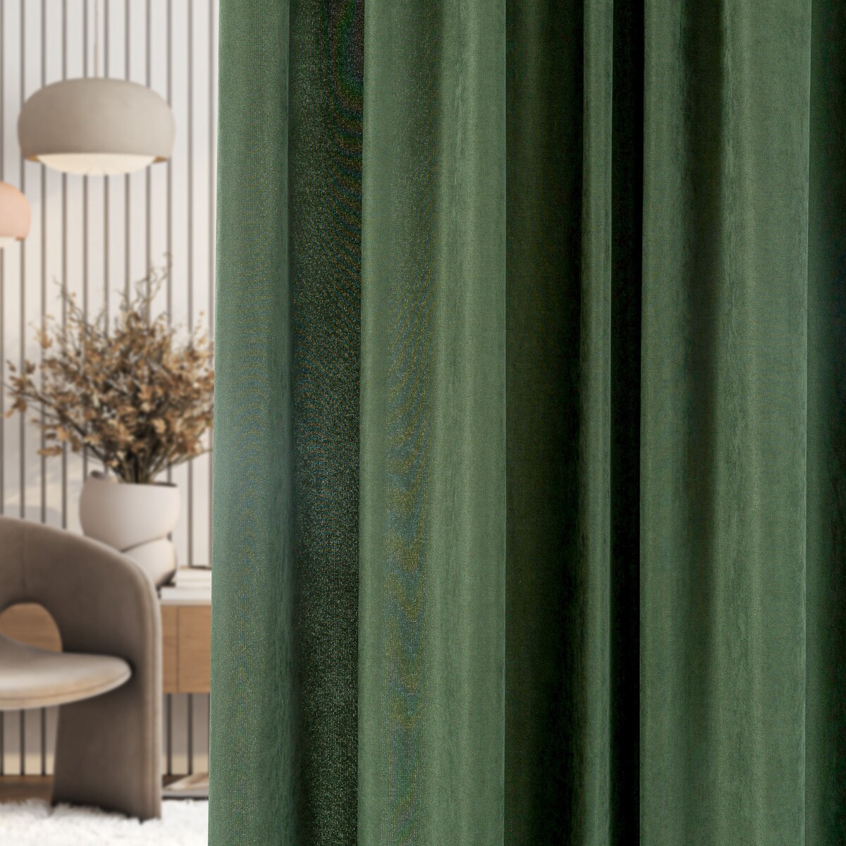 Zasłona na taśmie marszczącej zielona aksamitna 140 x 280 cm 1 szt. 140x280 zielony