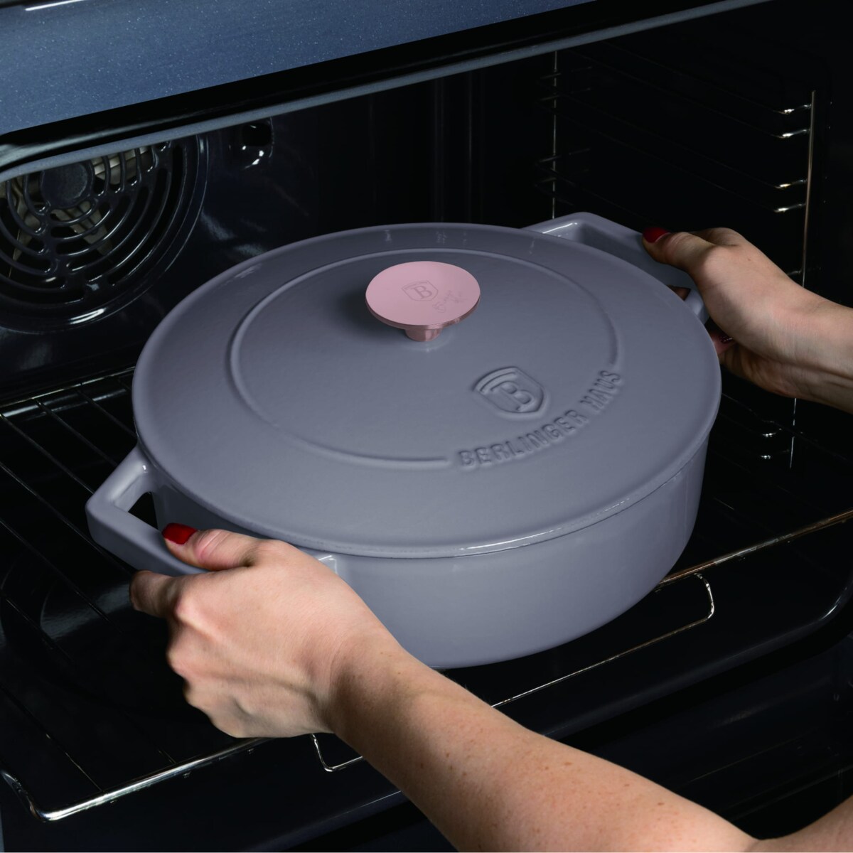 Płytki garnek żeliwny 26cm BerlingerHaus Taupe BH-6527