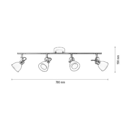 Lampa Sufitowa BRITOP Lighting 4xGU10 50W Biel i Miedź w Nowoczesnym Designie od Polskiego Producenta, 1 szt.
