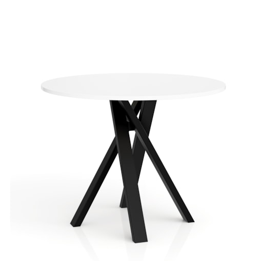 Okrągły stół IGO na matealowej podstawie średnica blatu 75cm- biały