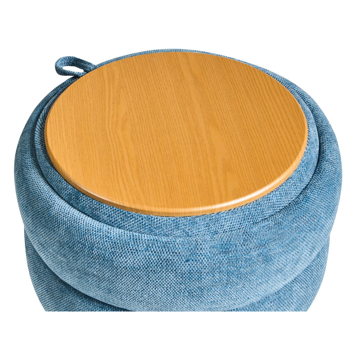 Puf ze schowkiem HAWLEY Szenil Niebieski 40 cm