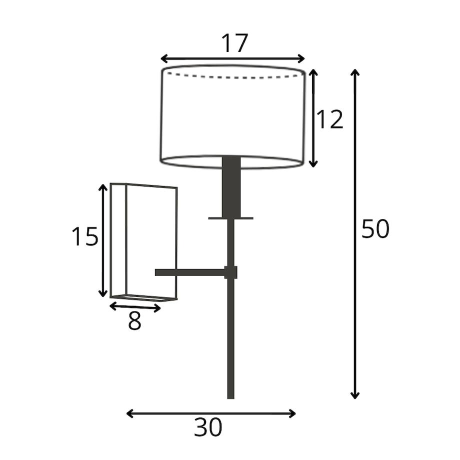 Kinkiet lampa ścienna lampa na ścianę z abażurem walec LOON
