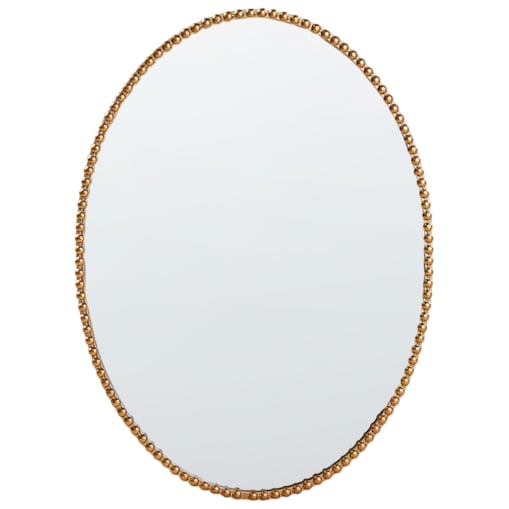 Owalne lustro ścienne 83 x 57 cm złote OUVEA