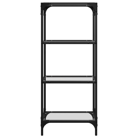 vidaXL Regał z przezroczystymi, szklanymi półkami, 40x30x95 cm, stal