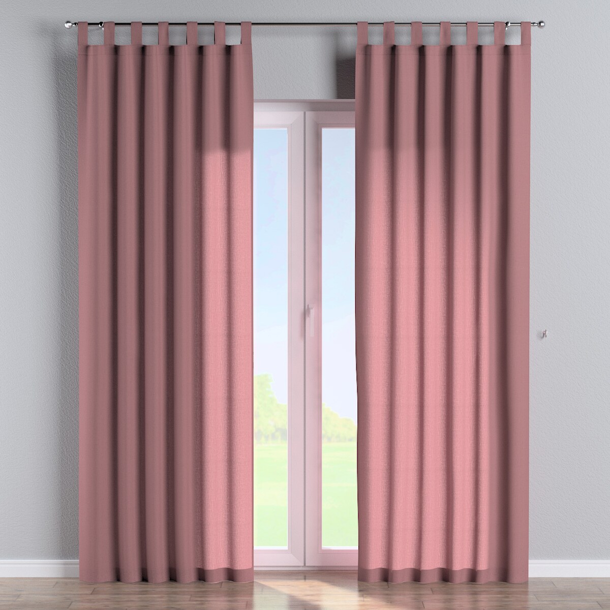 Zasłona na szelkach 1 szt. 130x245 zgaszony róż