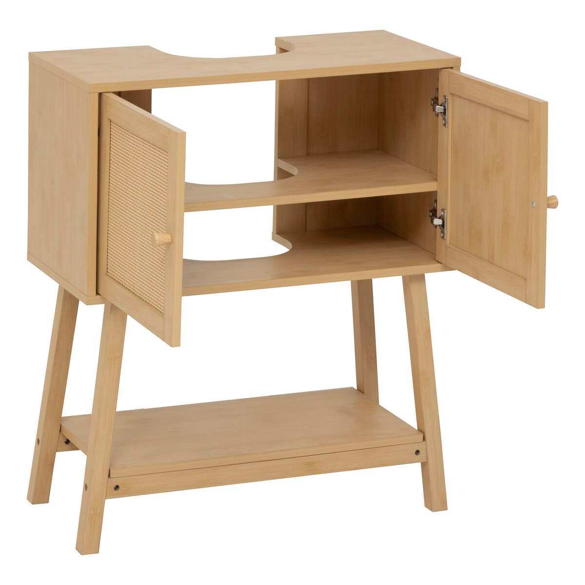 Szafka pod umywalkę CANE z plecionką, 70 cm