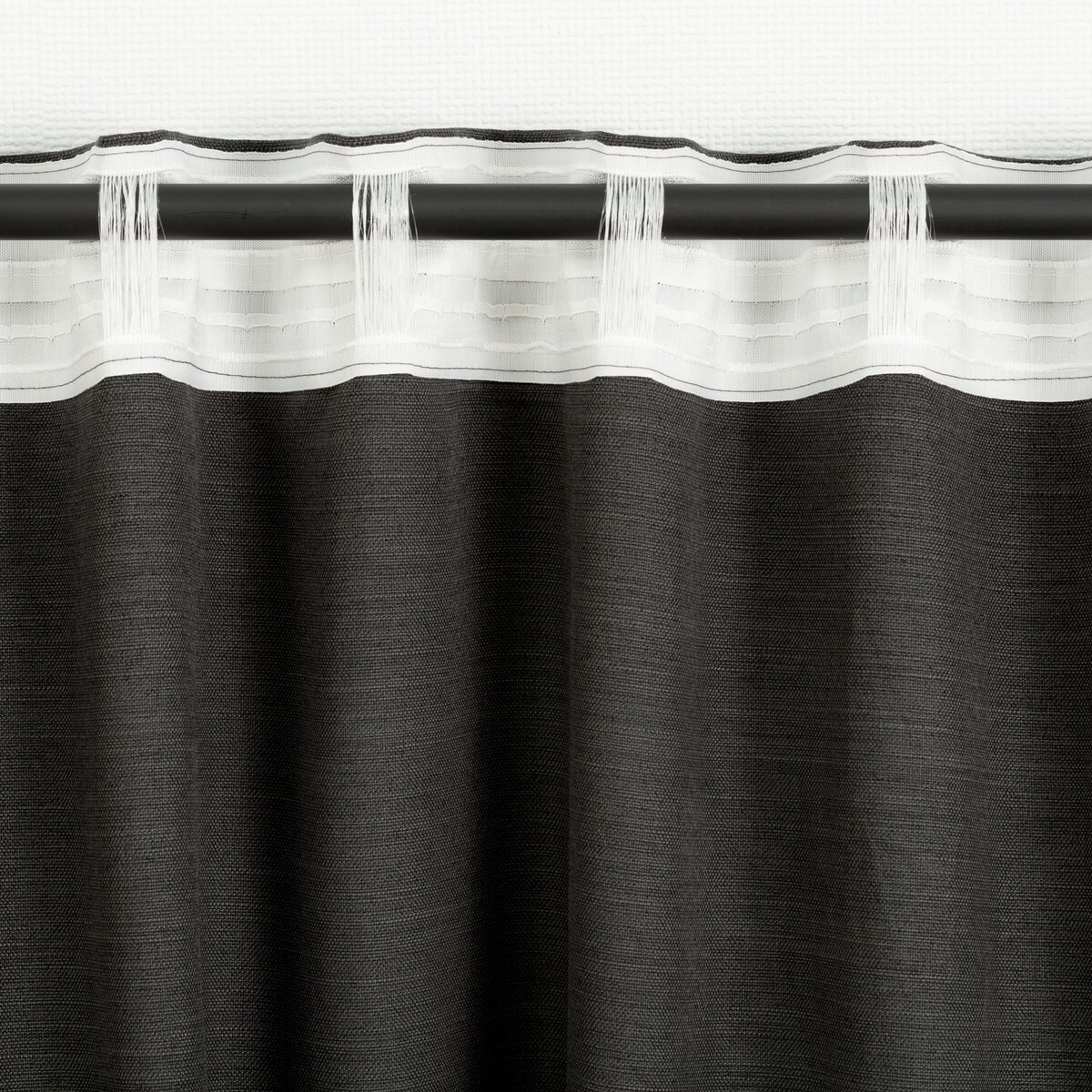 Zasłona BASIC na taśmie marszczącej 140x300 cm grafitowy 1 szt. 140x300 szary-czarny