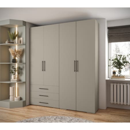 Garderoba wysoka do przedpokoju INOVA 3 Z15 kaszmir+czarny