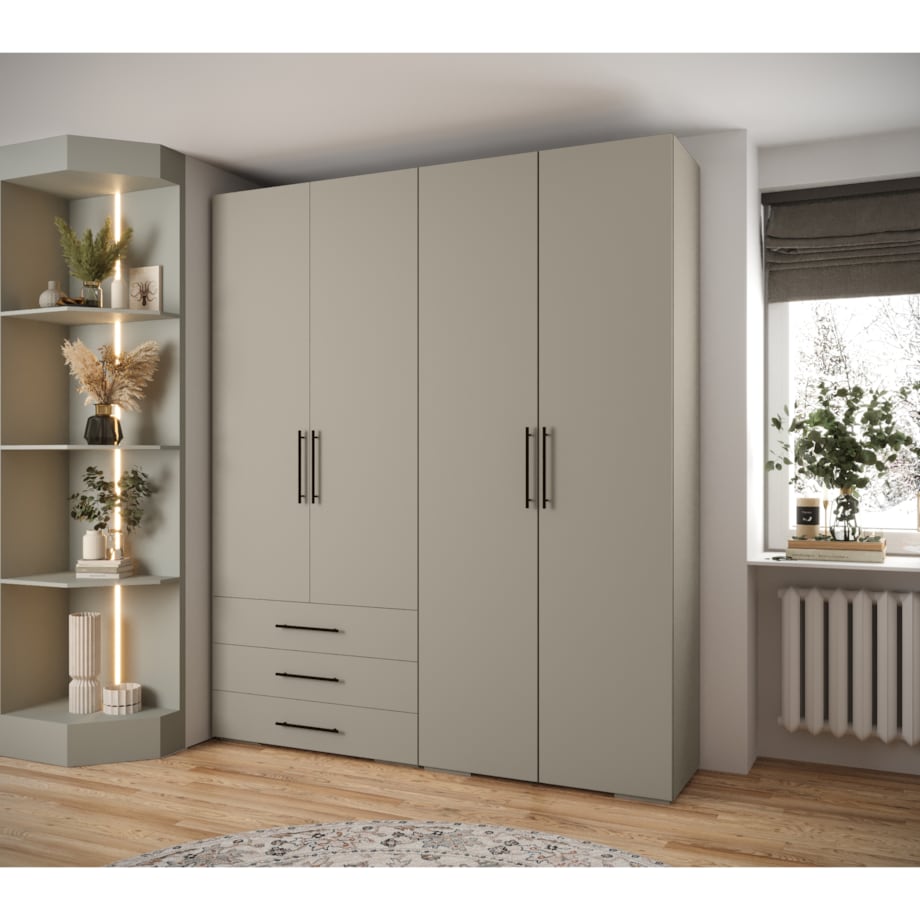 Garderoba wysoka do przedpokoju INOVA 3 Z15 kaszmir+czarny