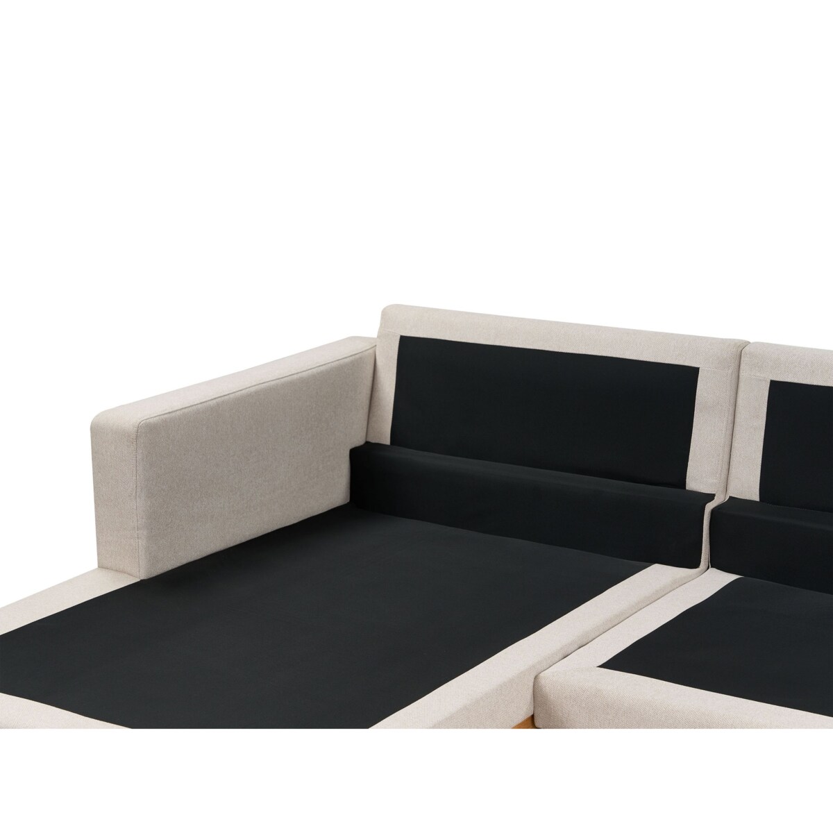 Sofa narożna prawostronna SIGGARD Beżowy Tkanina