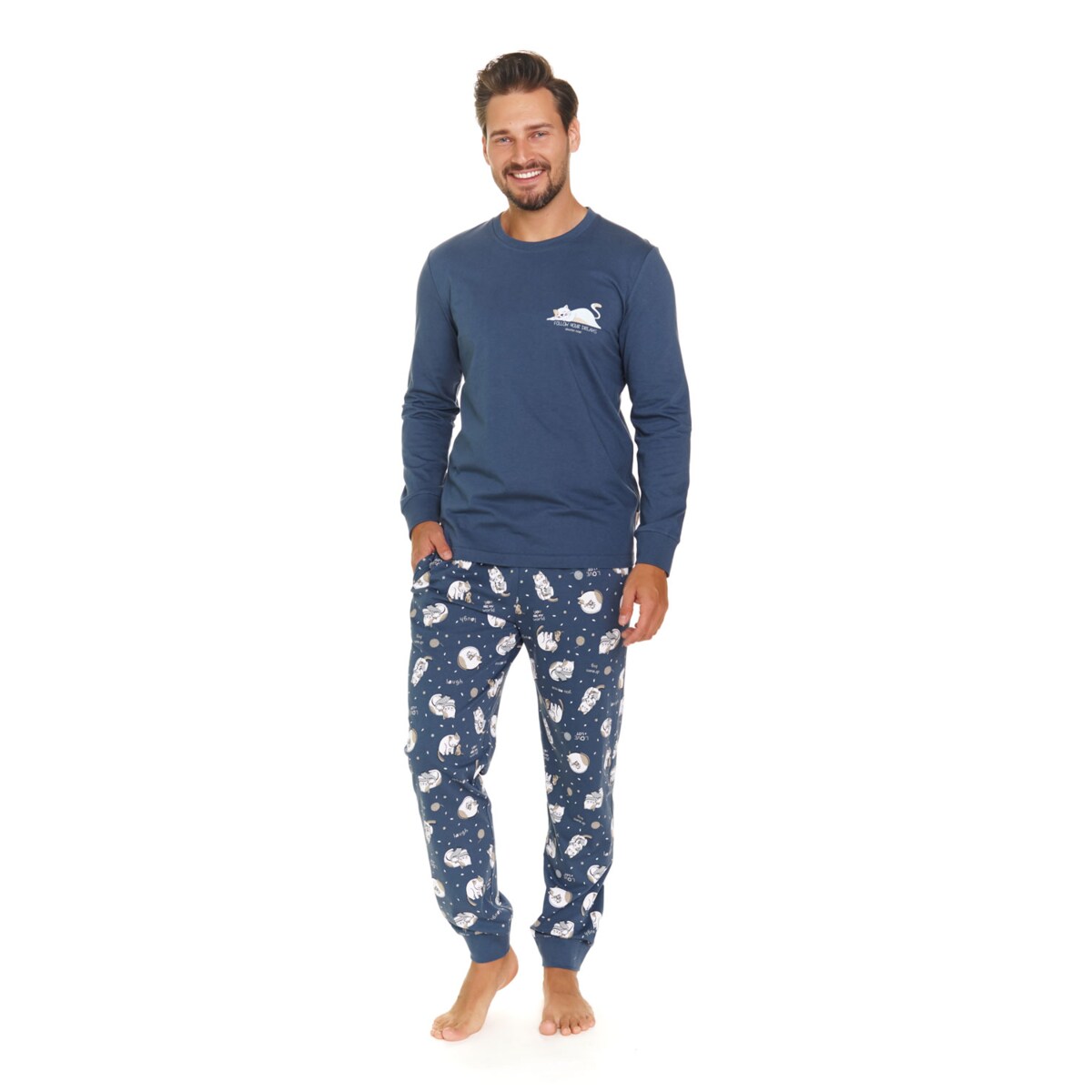 Piżama kolor niebieski PMB.7112.DEEP_BLUE - XXL