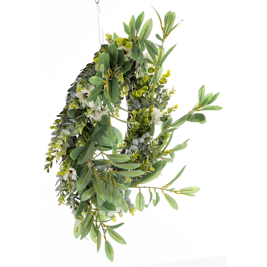 Wianek wiosenny Ø 45 cm PRIMAVERA listki, żółto-zielony