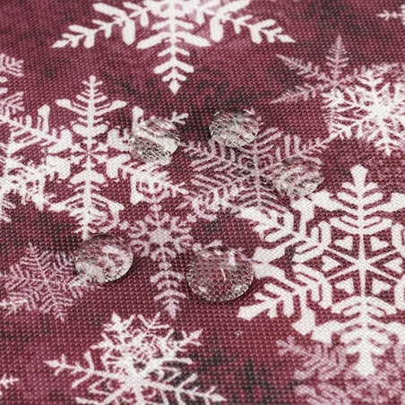 Obrus Bożonarodzeniowy Simon Bordowy w Śnieżynki - 130x220 cm - bordowy