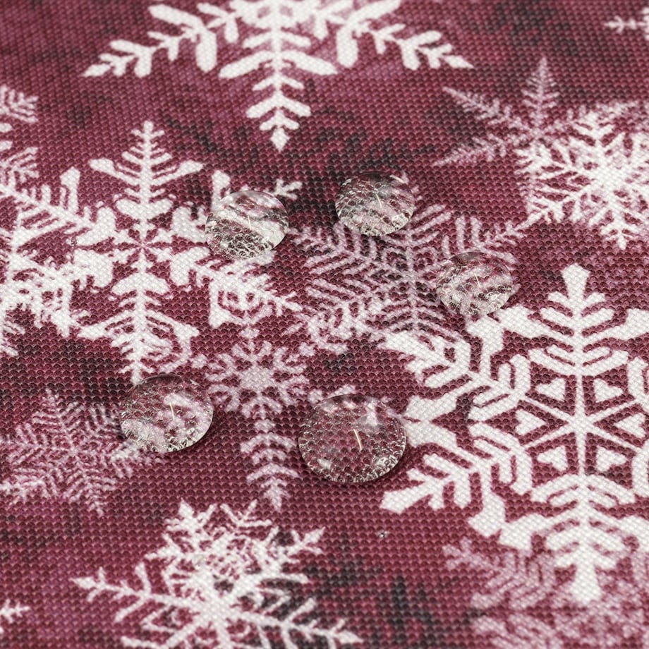 Obrus Bożonarodzeniowy Simon Bordowy w Śnieżynki - 130x220 cm - bordowy