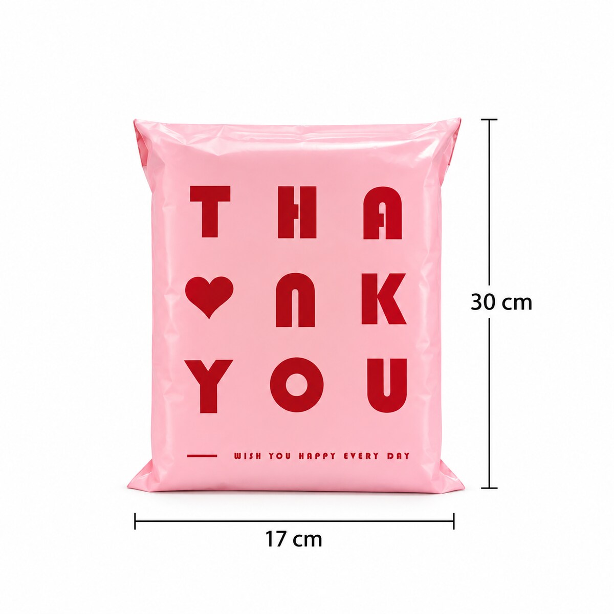 Zestaw 20 toreb kurierskich SHP HEART S różowe 30 × 17 cm