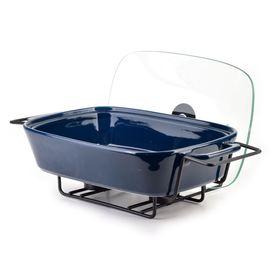 MODERN KITCHEN Naczynie z podgrzewaczem2,1L 41,5x25,6xh15cm granatowe