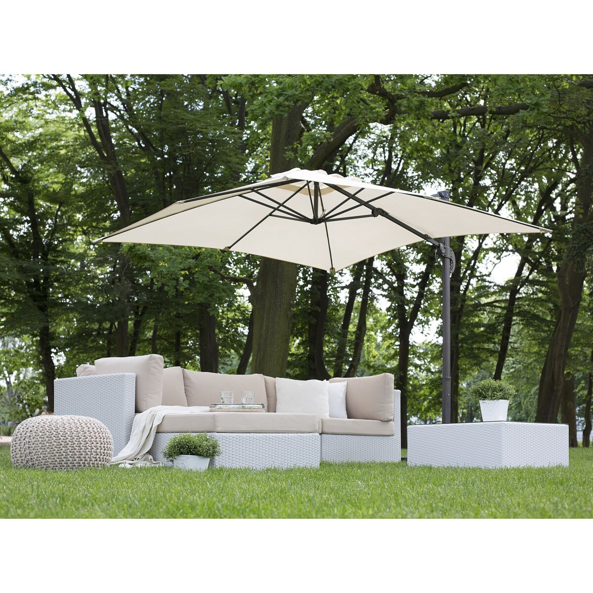 Parasol ogrodowy 250 x 250 cm jasnobeżowy MONZA