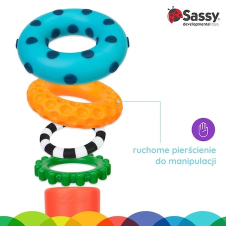 Zabawka STEM: Wieża z krążków, 6 m+, Sassy