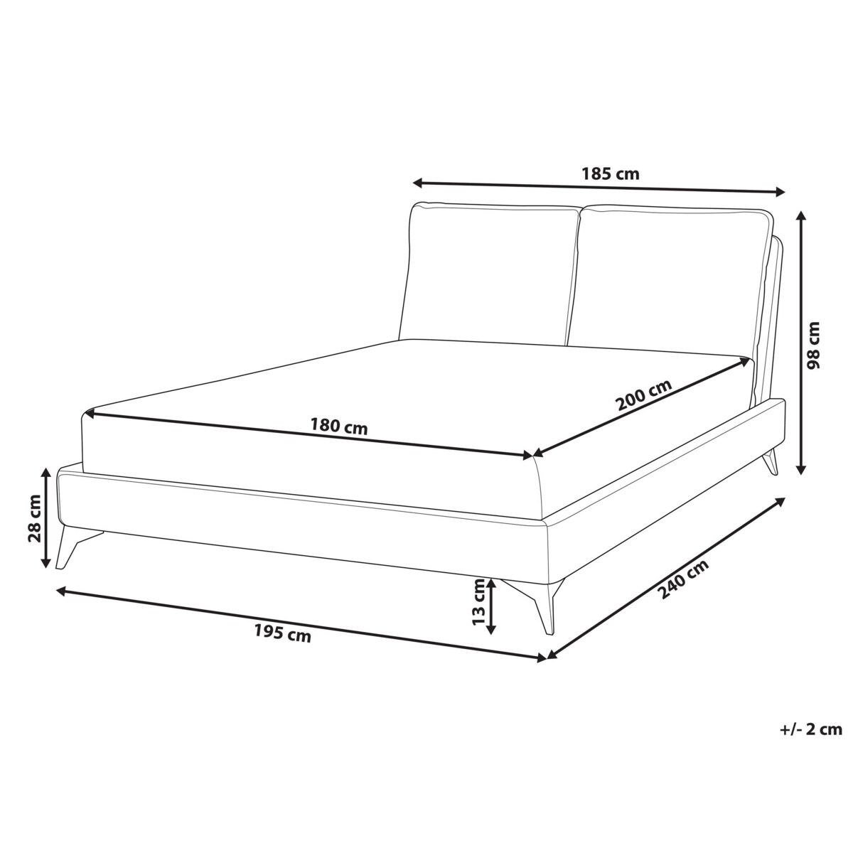 Łóżko sztruksowe 180 x 200 cm jasnobeżowe MELLE