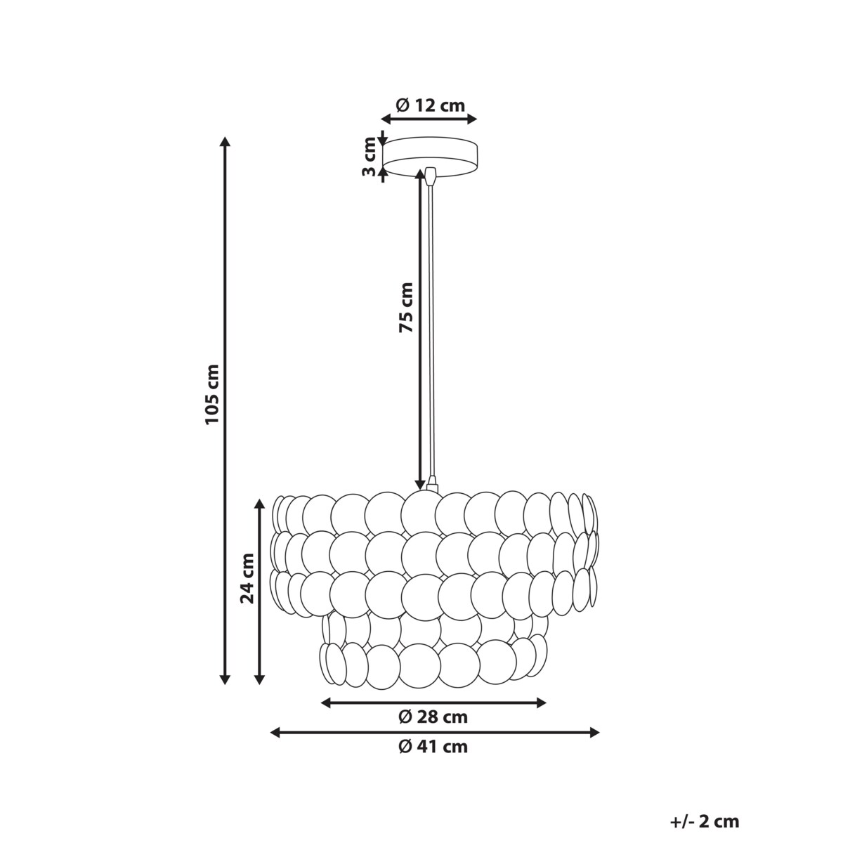 Żyrandol KOTMALE Skorupa kokosa Jasnobeżowy